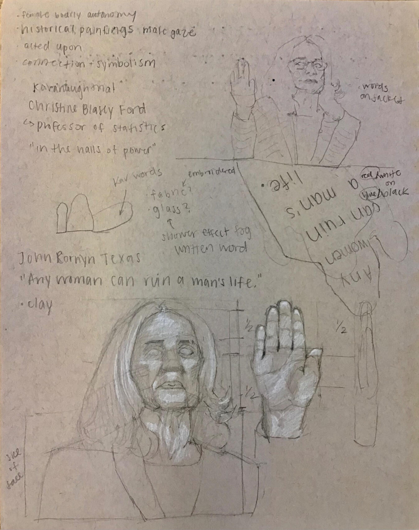 Sketchbook planning for Christine 9” x 12”